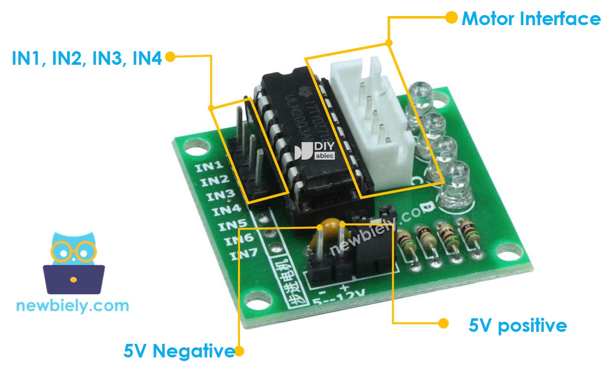 ARDUINO ULN 2003 4 LED 3MM INDICADORES
