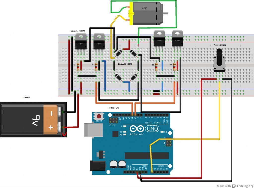 ARDUINO PUENTE H REGUL D VELOC /MOTOR