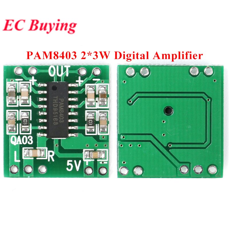 PAM8403 Mini Digital Amplifier Board - 2x3W Class D - Pack of 2.