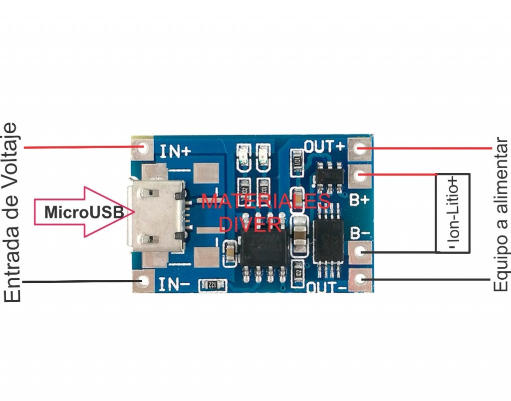 MODULO DE CARGA -  DESCARGA DE BATERIA 21V 15 VA